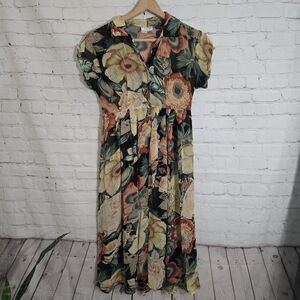Gail Garner All That Glitters 90s Sheer Flral Babydoll Grunge Dress Sz Sm